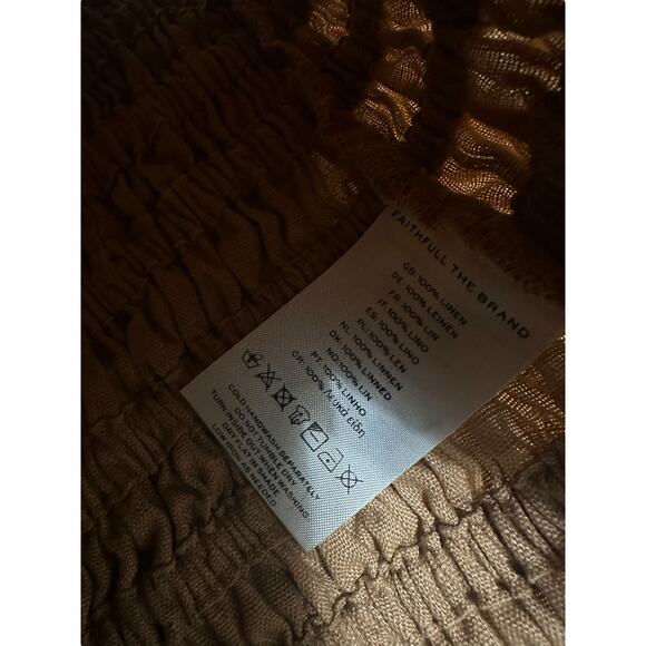 Faithfull the brand Latia hazelnut smocked tube Top size Small - Picture 6 of 7